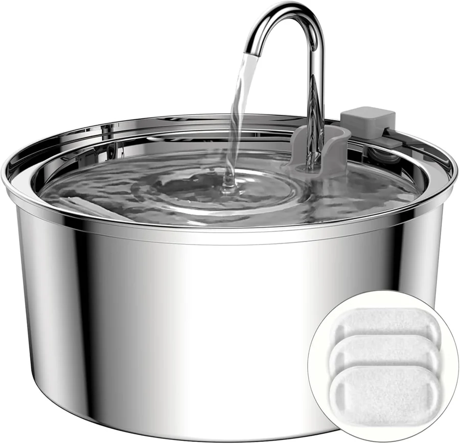 Tomxcute 3.2 L stainless-steel fountain reference configuration