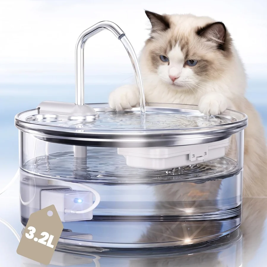 Tomxcute 3.2 L glass fountain reference configuration