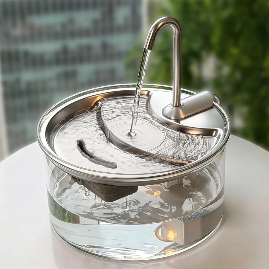 Tomxcute 84 oz glass fountain reference configuration